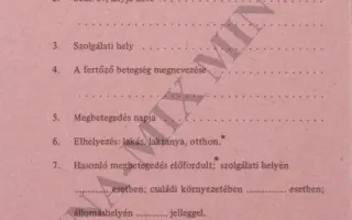 Fertőző betegség bejelentő/lap 1